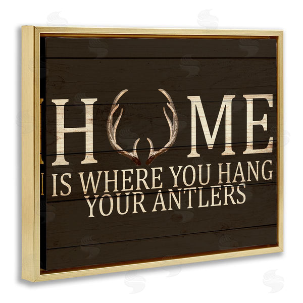 Stupell Industries Kim Allen | Hang Your Antlers Rustic Hunting Phrase