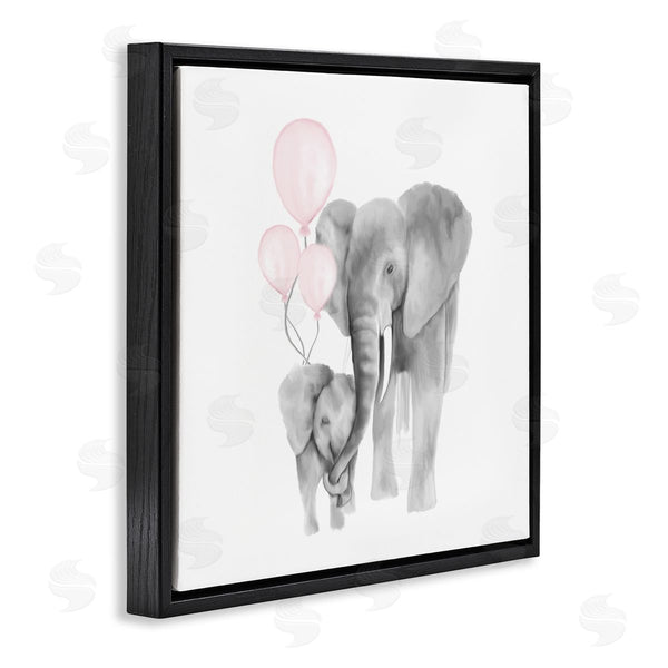 Stupell Industries Kim Allen | Happy Elephant Family Trunk Hug Pink Balloons