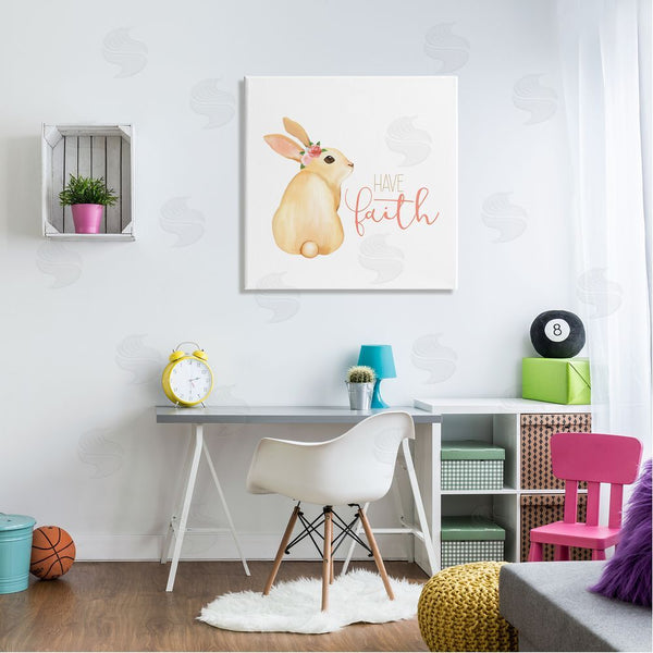 Stupell Industries Kim Allen | Have Faith Floral Rabbit Wall Art
