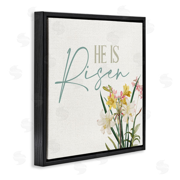 Stupell Industries Kim Allen | He Is Risen Religious Easter Holiday Flower Blossoms Wall Art