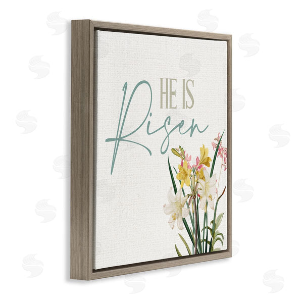Stupell Industries Kim Allen | He Is Risen Religious Easter Holiday Flower Blossoms Wall Art
