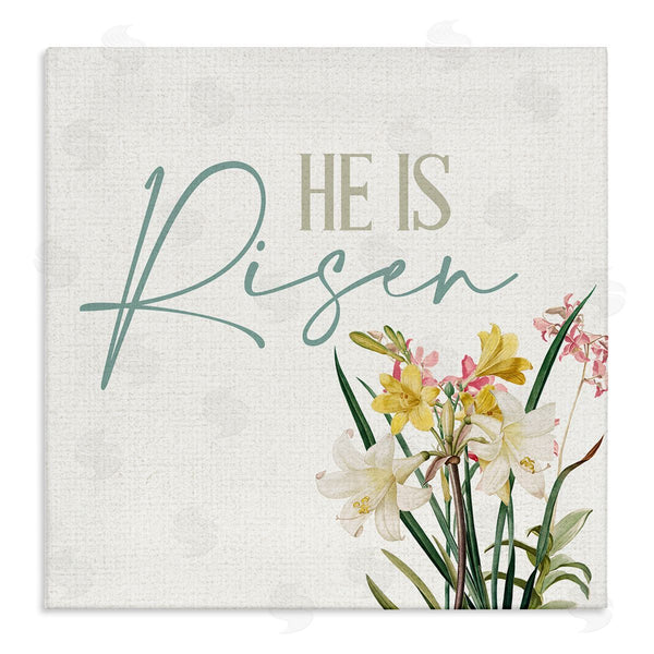 stupell industries Kim Allen | He Is Risen Religious Easter Holiday Flower Blossoms Wall Art