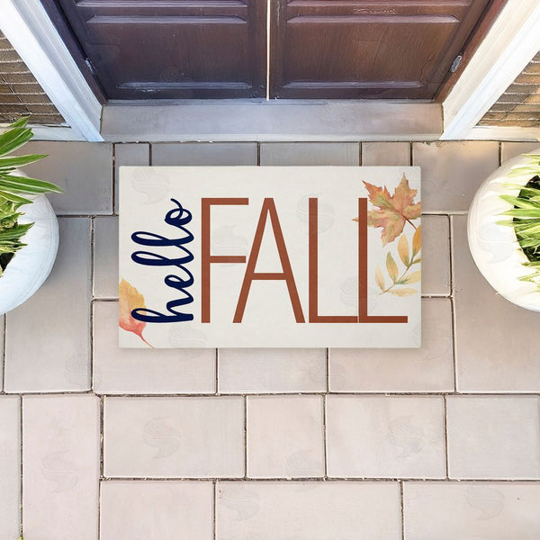Stupell Industries Kim Allen | Hello Fall Greeting Non-Woven Door Mat