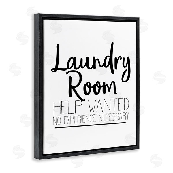 Stupell Industries Kim Allen | Help Wanted Laundry Room Sign Bold Black White Wall Art