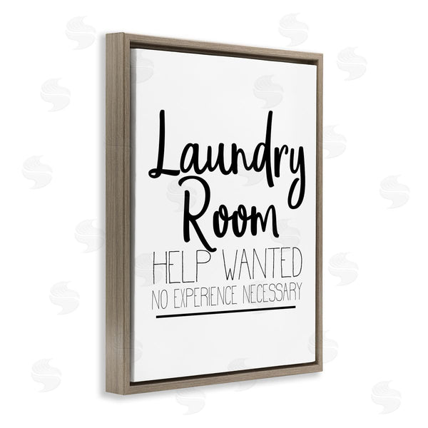 Stupell Industries Kim Allen | Help Wanted Laundry Room Sign Bold Black White Wall Art