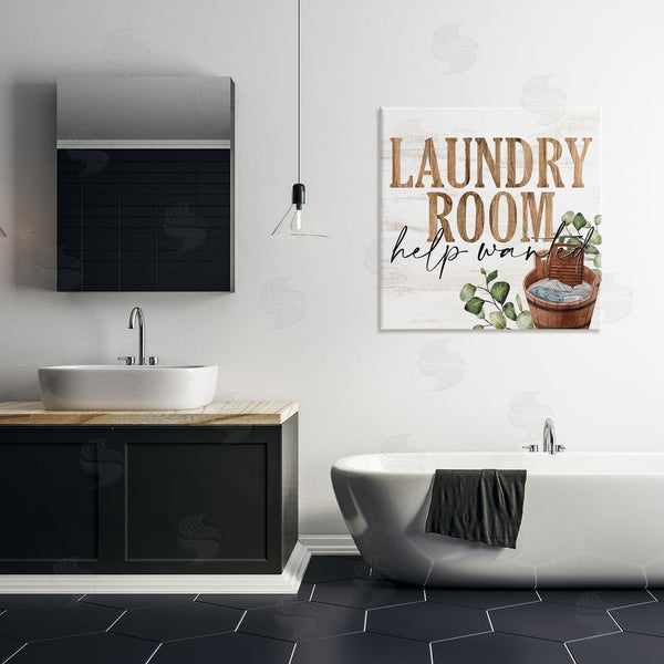 Stupell Industries Kim Allen | Help Wanted Rustic Laundry Room Wall Art