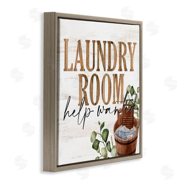 Stupell Industries Kim Allen | Help Wanted Rustic Laundry Room Wall Art