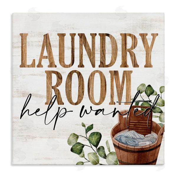 stupell industries Kim Allen | Help Wanted Rustic Laundry Room Wall Art