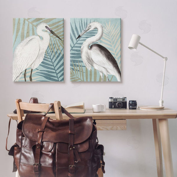 Stupell Industries Kim Allen | Heron Birds Layered Plant Leaves Wall Art