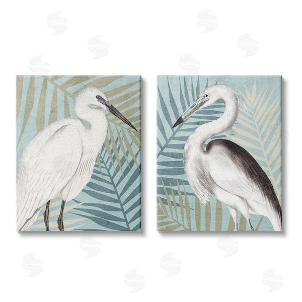 stupell industries Kim Allen | Heron Birds Layered Plant Leaves Wall Art