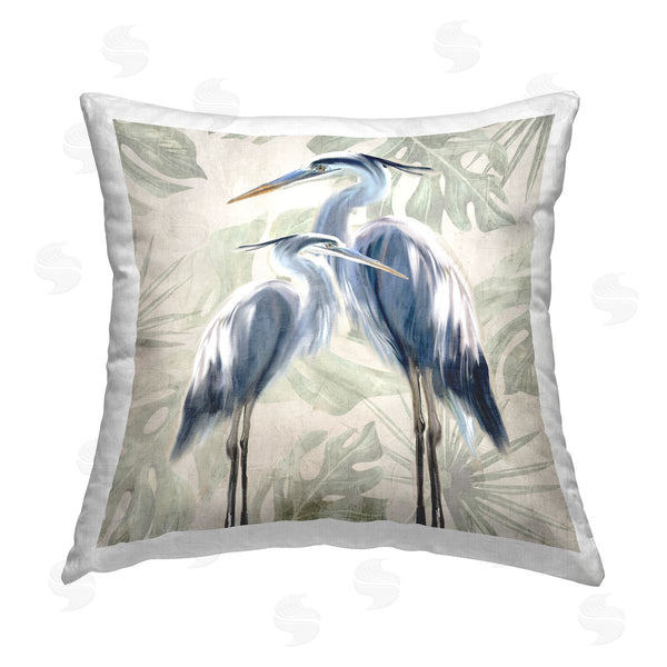 stupell industries Kim Allen | Herons & Leaf Pattern Printed Throw Pillow