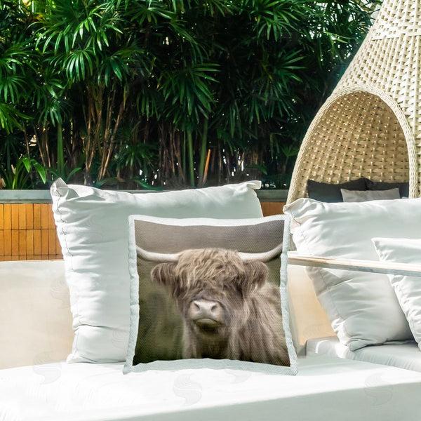 Stupell Industries Kim Allen | Highland Cattle Face Printed Throw Pillow