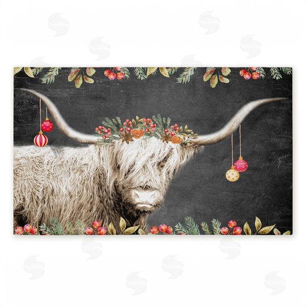 stupell industries Kim Allen | Highland Christmas Cattle Non-Woven Door Mat