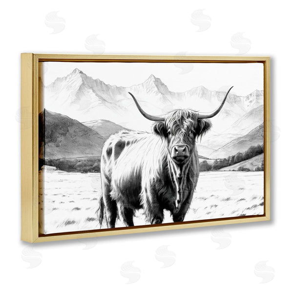 Stupell Industries Kim Allen | Highland Sketch Cattle Portrait