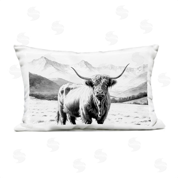 Stupell Industries Kim Allen | Highland Sketch Cattle Portrait Printed Throw Pillow