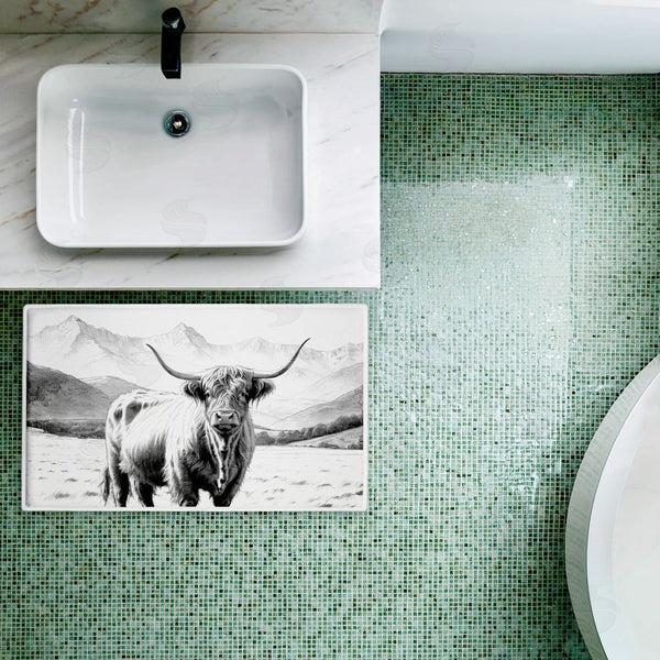 Stupell Industries Kim Allen | Highland Sketch In Mountains Plush Bath Mat