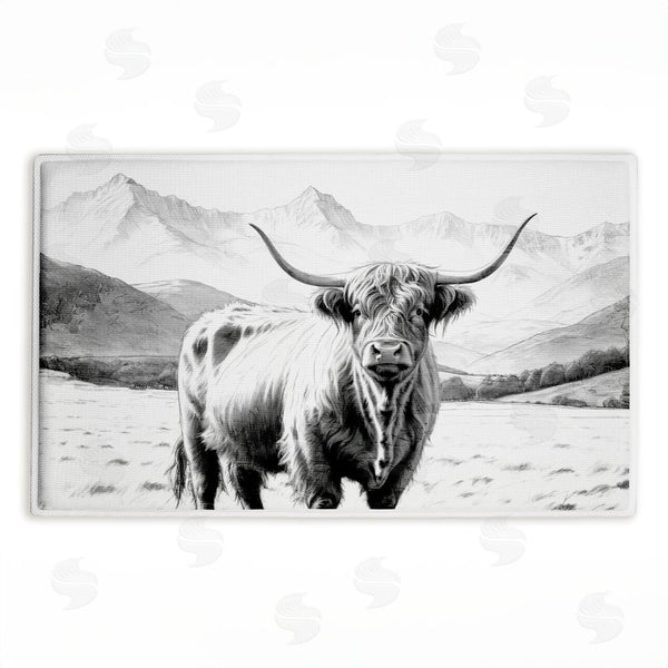 stupell industries Kim Allen | Highland Sketch in Mountains Plush Bath Mat