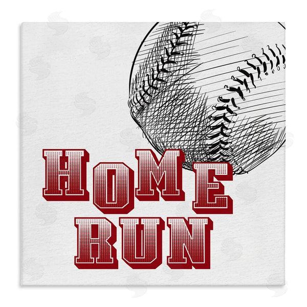 stupell industries Kim Allen | Home Run Baseball Sports Ball Red Varsity Typography Wall Art