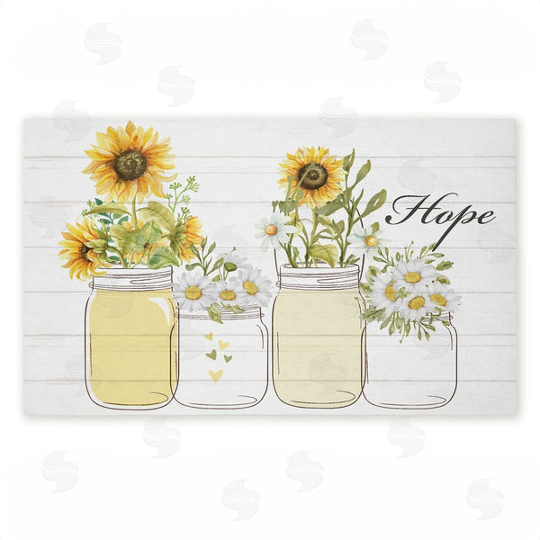 stupell industries Kim Allen | Hope with Country Sunflowers Non-Woven Door Mat