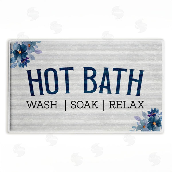 stupell industries Kim Allen | Hot Bath with Vintage Flowers Plush Bath Mat