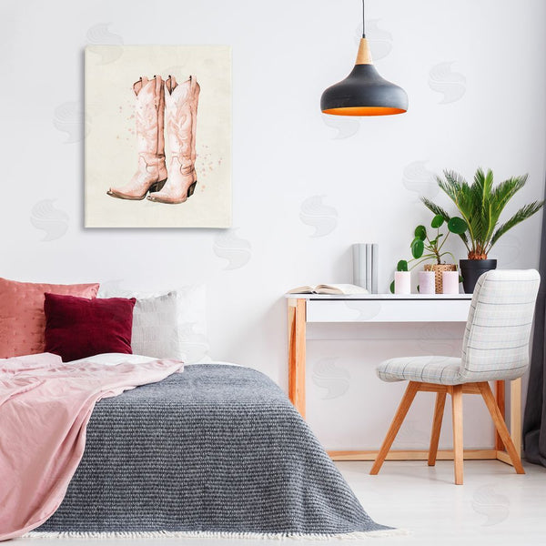 Stupell Industries Kim Allen | Howdy Cowgirl Pastel Boots Wall Art