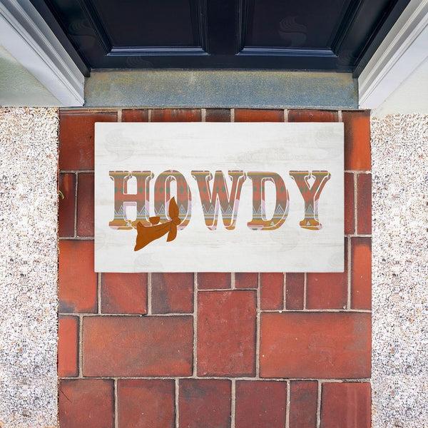 Stupell Industries Kim Allen | Howdy With Brown Bandana Non-Woven Door Mat
