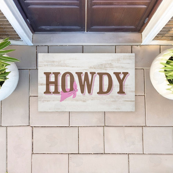 Stupell Industries Kim Allen | Howdy With Pink Bandana Non-Woven Door Mat