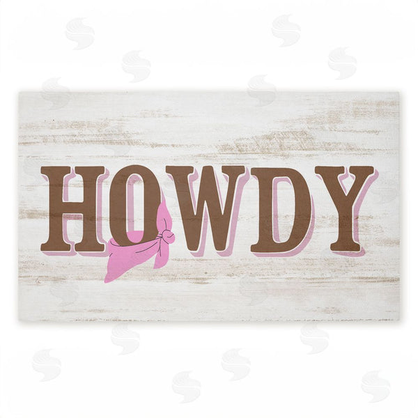 stupell industries Kim Allen | Howdy with Pink Bandana Non-Woven Door Mat