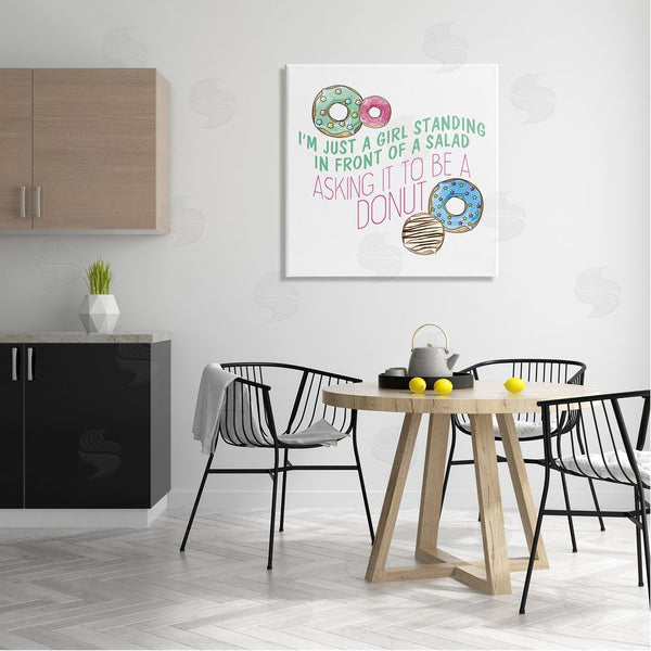 Stupell Industries Kim Allen | Humorous Donut Girl Quote Pastel Typography Wall Art