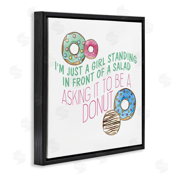 Stupell Industries Kim Allen | Humorous Donut Girl Quote Pastel Typography Wall Art