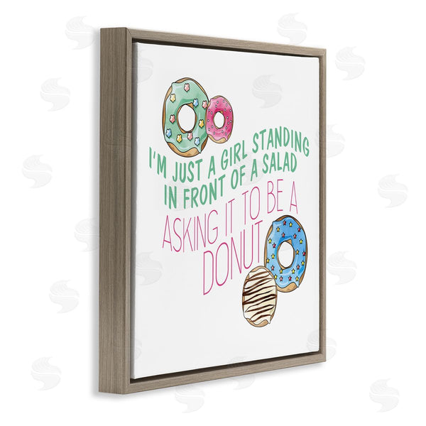 Stupell Industries Kim Allen | Humorous Donut Girl Quote Pastel Typography Wall Art
