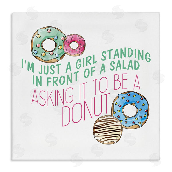 stupell industries Kim Allen | Humorous Donut Girl Quote Pastel Typography Wall Art
