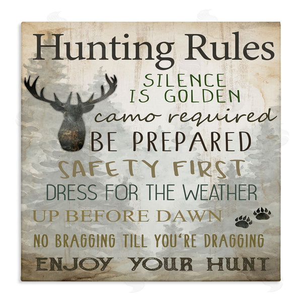 stupell industries Kim Allen | Hunting Rules Rustic List