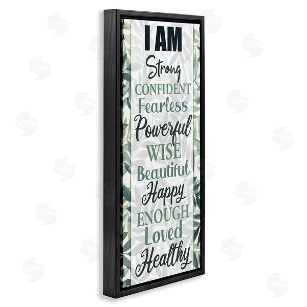 Stupell Industries Kim Allen | I Am Inspirational Phrases Over Tropical Green Palms