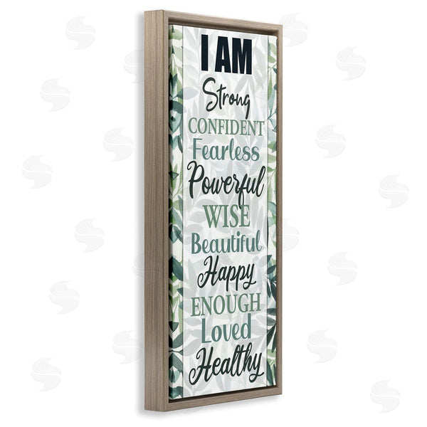 Stupell Industries Kim Allen | I Am Inspirational Phrases Over Tropical Green Palms
