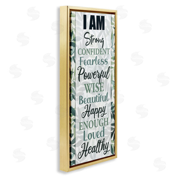 Stupell Industries Kim Allen | I Am Inspirational Phrases Over Tropical Green Palms