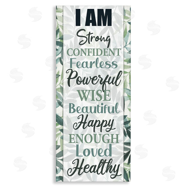 stupell industries Kim Allen | I Am Inspirational Phrases over Tropical Green Palms