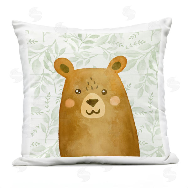 Stupell Industries Kim Allen | Joyful Bear On Botanicals Printed Throw Pillow