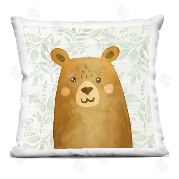 stupell industries Kim Allen | Joyful Bear on Botanicals Printed Throw Pillow