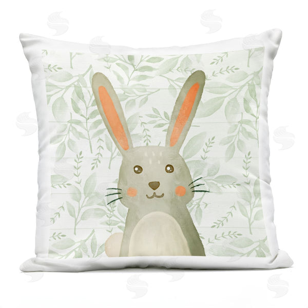 Stupell Industries Kim Allen | Joyful Bunny On Botanicals Printed Throw Pillow