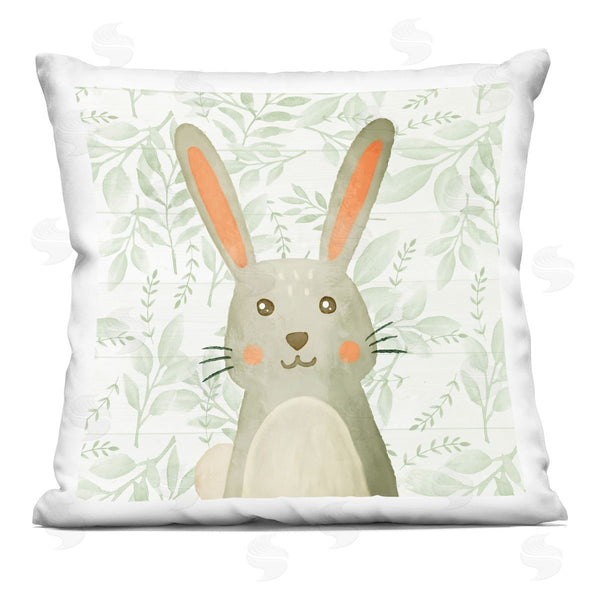 stupell industries Kim Allen | Joyful Bunny on Botanicals Printed Throw Pillow