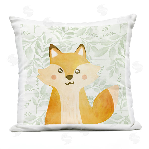 Stupell Industries Kim Allen | Joyful Fox On Botanicals Printed Throw Pillow