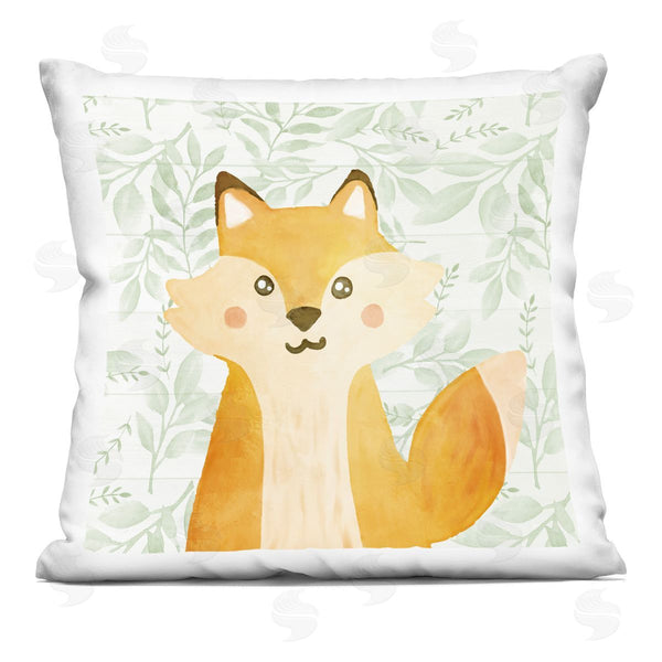 stupell industries Kim Allen | Joyful Fox on Botanicals Printed Throw Pillow