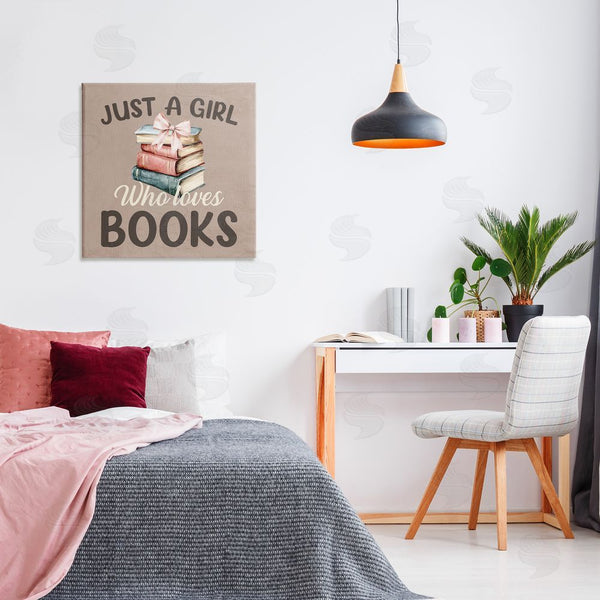 Stupell Industries Kim Allen | Just A Girl Who Loves Books Wall Art