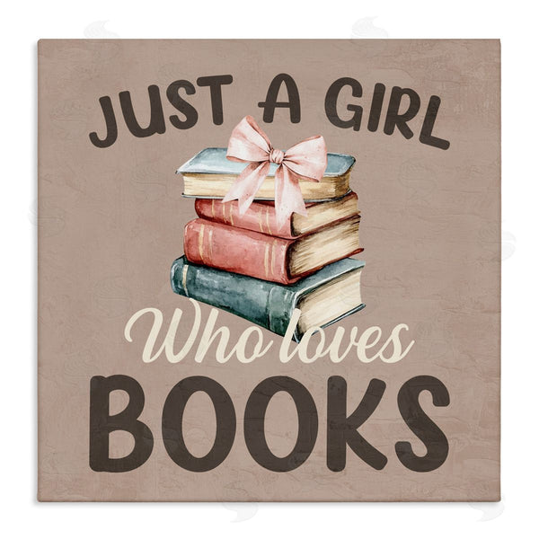 stupell industries Kim Allen | Just A Girl Who Loves Books Wall Art
