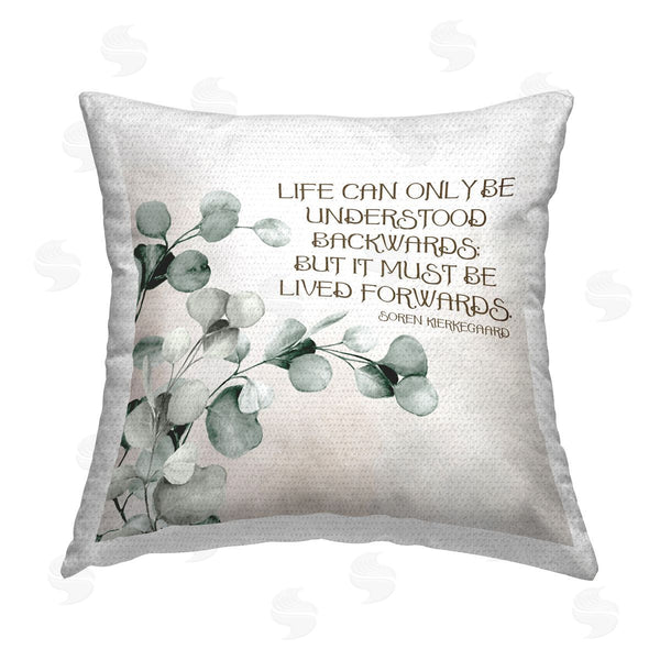 Stupell Industries Kim Allen | Kierkegaard Life Quote Printed Throw Pillow