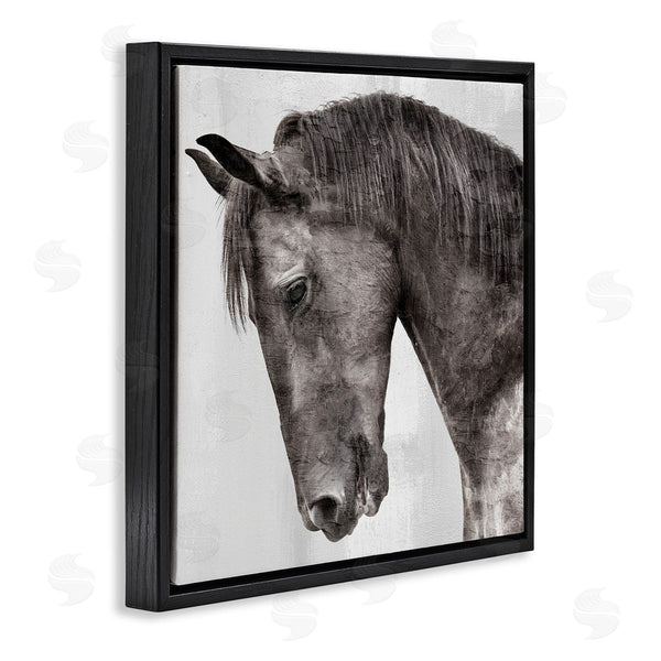 Stupell Industries Kim Allen | King Monochromatic Horse Portrait