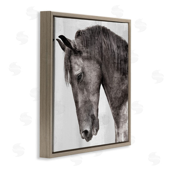 Stupell Industries Kim Allen | King Monochromatic Horse Portrait