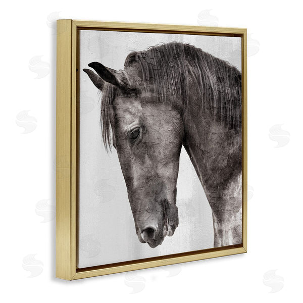 Stupell Industries Kim Allen | King Monochromatic Horse Portrait