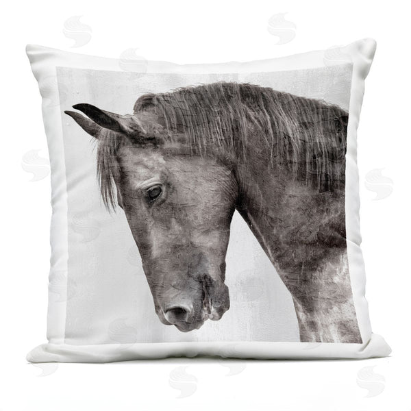 Stupell Industries Kim Allen | King Monochromatic Horse Portrait Printed Throw Pillow